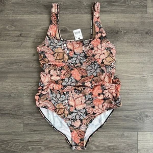 A Pea in the Pod One Piece Swimsuit Maternity Large Floral Tropical Scoop Back - Picture 1 of 11
