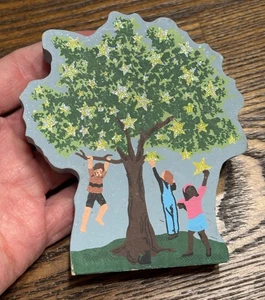 Katzen Miauen Make A Wish Special Event Baumregal Sitter 2001 Holz Glitzer Sterne - Bild 1 von 8