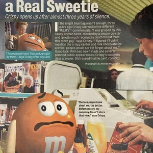 2001 M&Ms Orange Crispy PRINT AD Bitter Life of a Real Sweetie Fake News Story - Picture 1 of 3