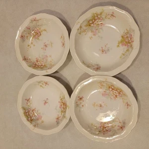 Juego de 4 cuencos vintage florales de bayas Haviland Limoges con borde festoneado usados - Imagen 1 de 7