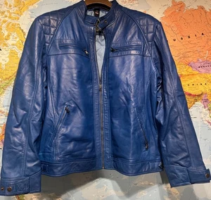 Aviatrix Men's Super-soft Real Leather Classic Harrington Fashion Jacket 5xl (G1 - Picture 1 of 14