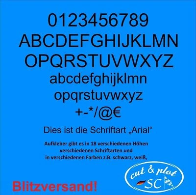 10 Klebebuchstaben Zahlen o. Sonderzeichen Aufkleber Modellbau wetterfest  SC032 - Bild 1 von 3