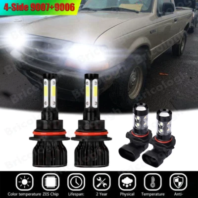 Para Ford Ranger 1998 1999 2000 6000K Faro LED H+L+Lámpara antiniebla Bombillas Combo Kit Foto 1 de 4