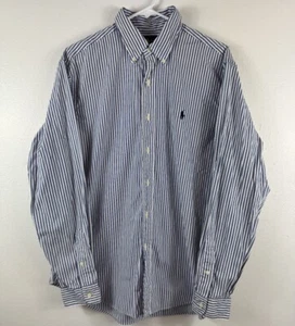 RALPH LAUREN Herren Langarm Button Down Hemd - Klassisch - Blau/Weiß Gestreift L - Bild 1 von 7
