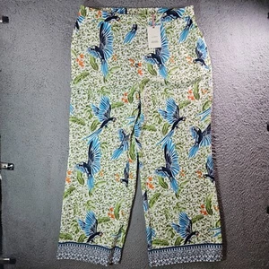 $109 NWT Alex Marie Wide-Leg Pants Women XXL Amara Bird Print Sprint Summer - Picture 1 of 14