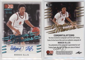 2021-22 Leaf Pro Set Power Moves Platinum Spectrum Foil /99 Boogie Ellis Auto