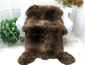 Marron Britannique Tapis Peau de Mouton " Brown Bear " Cachette Quad Naturel - Photo 1 sur 10