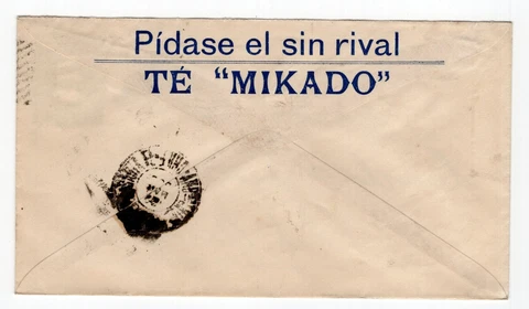 Chile 1905 advertising on Stationery "Pidase el sin rival Te Mikado" tea Cover
