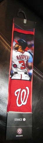 MLB Washington Nationals Nats Bryce Harper Socks Large NWT by Stance Cover