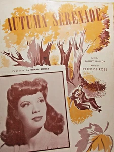 Sheet Music - Autumn Serenade - Dinah Shore - Robbins Music 1945 - Picture 1 of 3