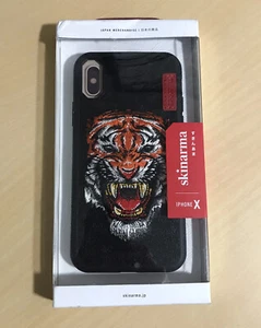 Skinarma Tiger iPhone X Handyhülle schwarz orange bestickt Tigergesicht - Bild 1 von 12