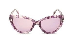 Tom Ford Anya TF762 56Y Purple Havana Cat Eye Plastic Sunglasses Frame 55-20-140 - Picture 1 of 4