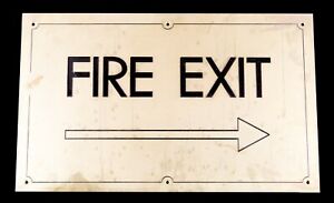 FIRE EXIT - VINTAGE STATION CINEMA SHOP BRASS WALL MOUNTED DISPLAY SIGN PLAQUE