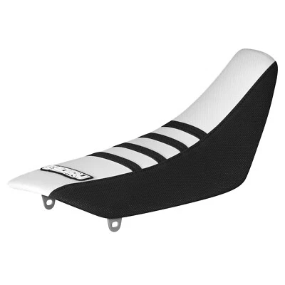 2002-2022 Kawasaki KLX 110 capa de assento gripper - PRETO / BRANCO / PRETO nervuras #71 - Imagem 1 de 4