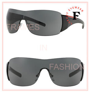 PRADA 02L LINEA ROSSA Black Wrap Shield Sport Ski Mask Sunglasses PS02LS 1AB-1A1