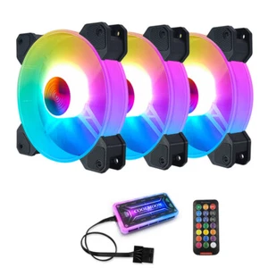 120mm RGB Cooling Fan Chassis Gorgeous Quiet Radiator (3 Fans) - Bild 1 von 11