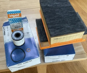 Set 2x MAHLE LX 1497/1 Luftfilter und 1x PURFLUX L358A Ölfilter Inspektion - Bild 1 von 3