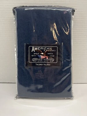 American Living Home Indigo Blue Valance Window Topper Curtain 80"x16" 4 avail - Imagem 1 de 4