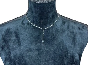 Blue Crystal Necklace & Sterling Silver “925” Stamped 19.5” Length - Picture 1 of 7