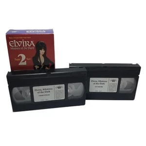 Elvira Mistress of The Dark VHS 1994 Set 2 Black & White Halloween Scare Movies - Picture 1 of 9