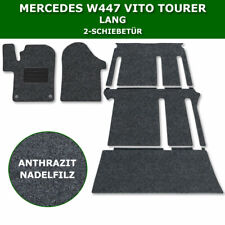 Fußmattenset für Mercedes W447 Vito Tourer Lang 2Schiebetür - Nadelfilz Anthrazi