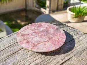 15" Round Quartz Coffee Center Table Crystal Healing Gemstone Conference Decors - Picture 1 of 7