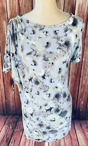 Blusa pequeña para mujer Deletta Anthropologie ceñida hombro cadera dobladillo asimétrico - Imagen 1 de 12