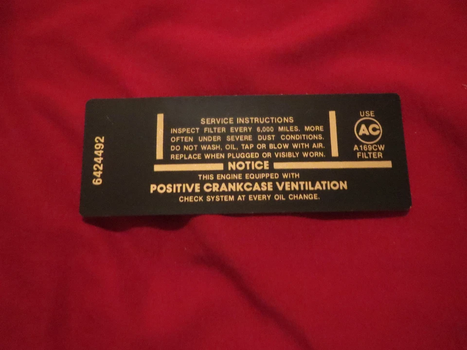 Chevrolet Camaro Corvette Chevelle Impala 283/327 1967 1968 filtro de aire base D Foto 1 de 1