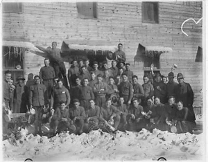 FOTO ORIGINAL 1917 CAMPAMENTO LEE VIRGINIA GRUPO WWI EJÉRCITO - SELLO OFICIAL EN RELIEVE - Imagen 1 de 3