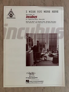 Partituras INCUBUS--GUITAR TAB--I WISH YOU WERE HERE (2001) 6 páginas (forma casi nueva) - Imagen 1 de 3