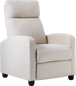 Recliner Chair Home Theater Seating Easy Lounge with Fabric Padded Seat Backrest - Picture 1 of 35