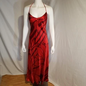 Maxi vestido largo rojo floral grande de Victoria's Secret 100 % seda sesgo deslizante - Imagen 1 de 5