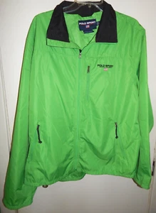 Polo Sport Ralph Lauren Flag Logo Jacket Lime Green L 51" Chest Fits XL 2XL - Picture 1 of 4