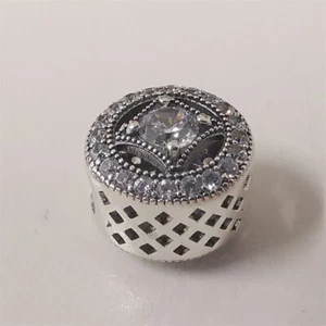 Pandora Sterling Silver Vintage & Silver Vintage ALE 925 Allure Charm - Picture 1 of 4