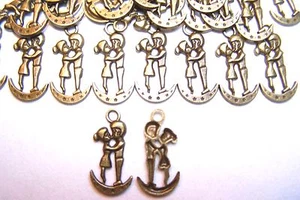 Dijes de peltre sin plomo color bronce plata tibetana/luna niña y niño #269 ~ 38-40 piezas - Imagen 1 de 1