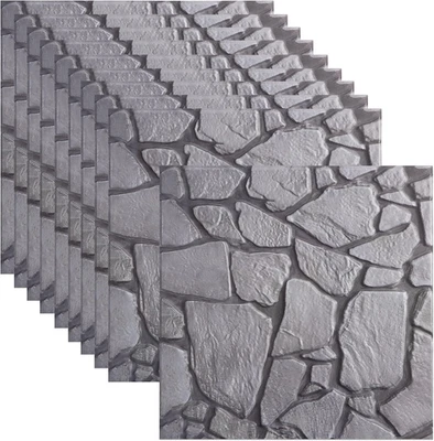3D Wall Panels Decorative Brick Wallpaper 10 Pcs Self Adhesive Stone Cladding - Image 1 of 4