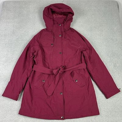 Chaqueta Lands End Mujer L 14-16 Ciruela Parka Aislante Cinturón Abrigo de Invierno LEER Foto 1 de 4