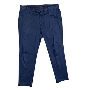 Luigi Bianchi Mantova Sartoria Chinos Made in Italy Pants Blue Cotton 38x31 - Picture 1 of 10