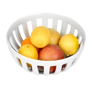 Ceramic Fruit Bowl for Kitchen Counter, 9.5" Large Fruit Basket for Table Cou... - Picture 1 of 7