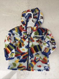 PATAGONIA Unisex Baby Synchilla Fleece Jacket Full Zip size 6M Birds Prints EUC - Picture 1 of 5