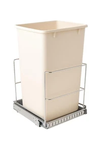 Pull-Out Trash Can for Cabinet - 9 Gal / 36 qt - Heavy-Duty Chrome, Smooth Sl... - Bild 1 von 6