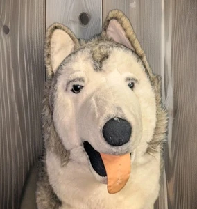 SELTEN VINTAGE STUFFINS HUSKY HUND WOLF ZUNGE AUS MOHAIR WIE PLÜSCHTIER KUSCHELTIER - Bild 1 von 12