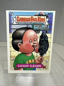 1987 Garbage Pail Kids, Series 10, LICKIN' LEON #408a - Blue GG Back - Variant - Picture 1 of 2