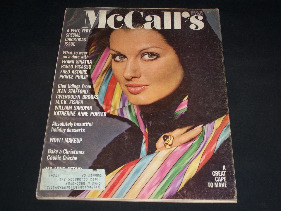 1971 DECEMBER MCCALL'S MAGAZINE - NICE FASHION FRONT COVER - L 8590 Foto 1 de 2