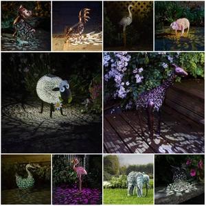 Solar Garden Ornaments Outdoor Decor Light Up Animal Statues LED Figures Sheep - Picture 1 of 66