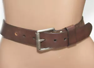 Cinturón de cuero marrón GUESS - hebilla de rodillo y logotipo de metal - talla L/36 - 43" de largo - Imagen 1 de 14