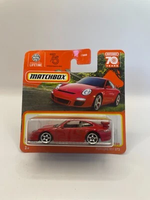2023 Matchbox  Porsche 911 GT3 Red 997 1:60 MBX Highway 87/100 Short card - Image 1 of 2