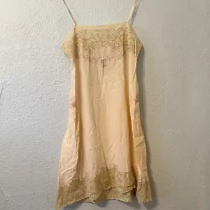 Antico abito da notte anni 20 30 piccolo seta pesca slip orsacchiotto pizzo lingerie camicia - Foto 1 di 9