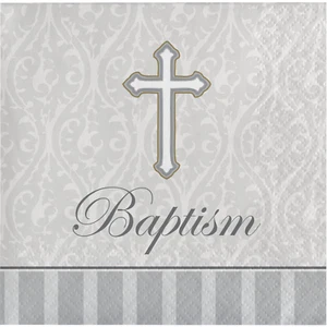 Servilletas de bautizo Servilletas de bebidas Cruz Suministro devocional religioso 16ct - Imagen 1 de 2