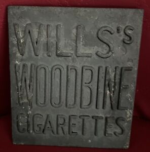 Wills's Woodbine Cast Metal Advertising Sign Plaque 12.5 x 11cm